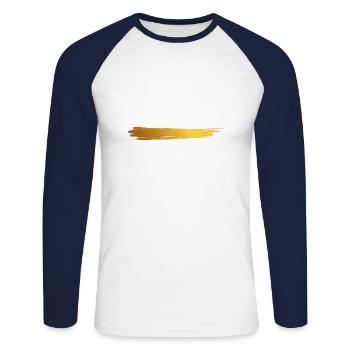 Paint blob splash paint painter gift gold stripes - Unisex Long Sleeve Baseball T-Shirt - white/navy - Front - Nik (191cm)