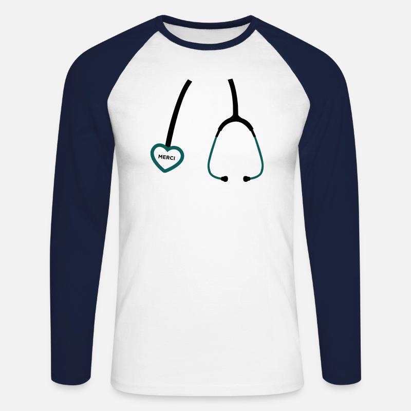 Danke, Doktor. - Unisex Baseballshirt langarm - Weiß/Navy