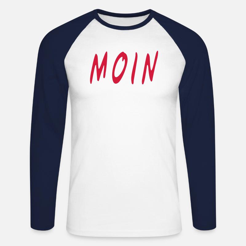 MOIN - Unisex Baseballshirt langarm - Weiß/Navy