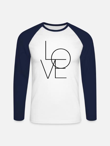love - Unisex Baseballshirt langarm - Weiß/Navy