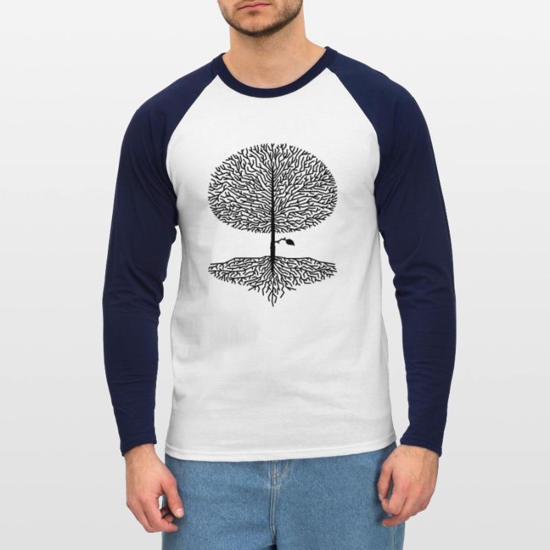 Deciduous Tree Crown Branches Forest Oaks Beech Nature Climate Unisex Long Sleeve Baseball T-Shirt