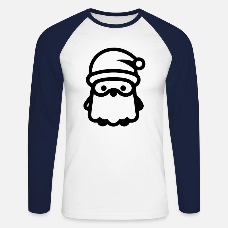 Kleiner Weihnachtsmann - Unisex Baseballshirt langarm - Weiß/Navy