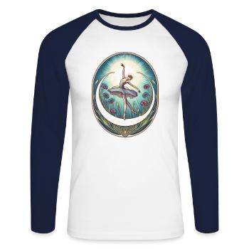 Blue Ballerina - Unisex Long Sleeve Baseball T-Shirt - white/navy - Front - Nik (191cm)