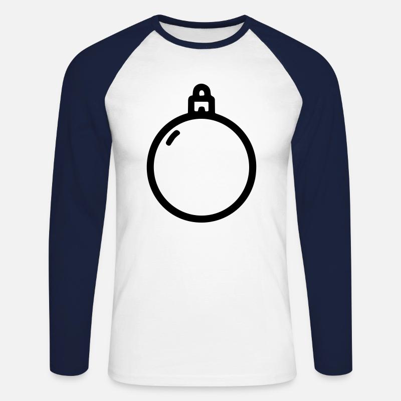 Weihnachtskugel - Unisex Baseballshirt langarm - Weiß/Navy
