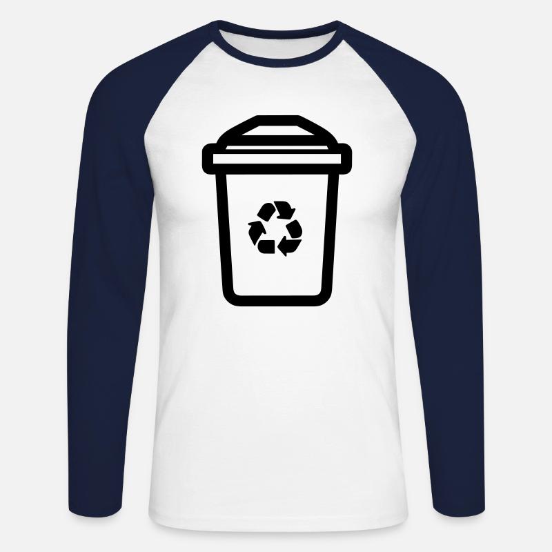 Mülltonne - Unisex Baseballshirt langarm - Weiß/Navy