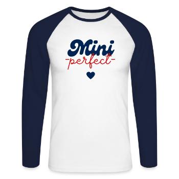 perfect pour enfant - T-shirt baseball manches longues Homme - blanc/marine - Devant - Nik (191cm)