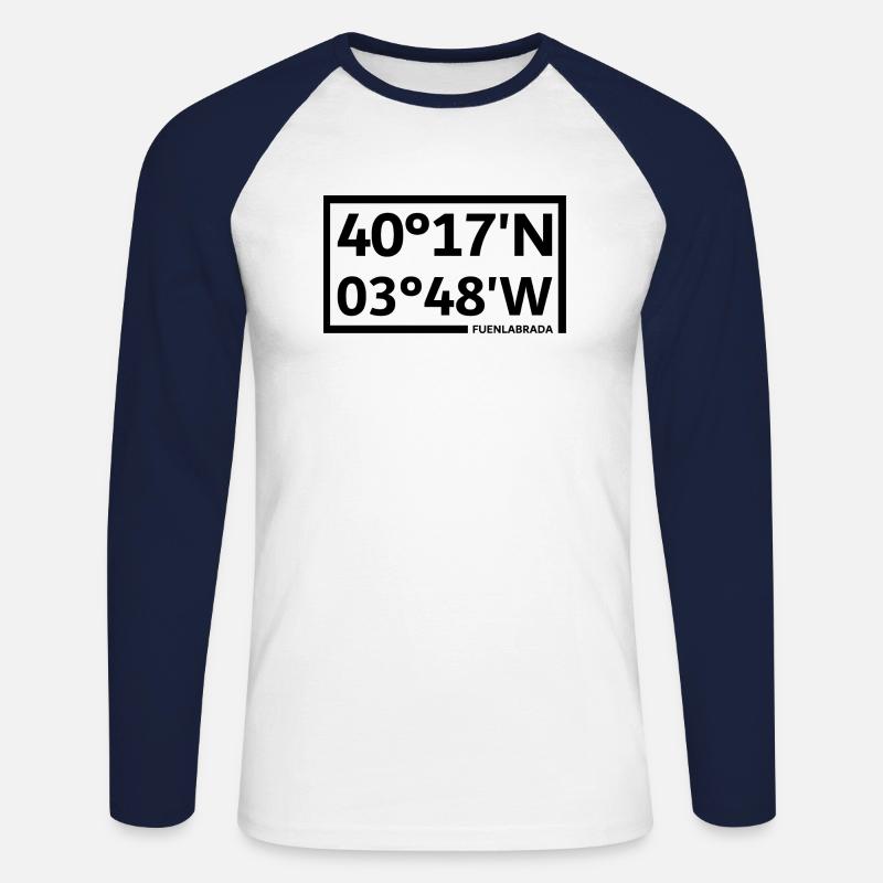 Fuenlabrada Coordinates - Unisex Long Sleeve Baseball T-Shirt - white/navy