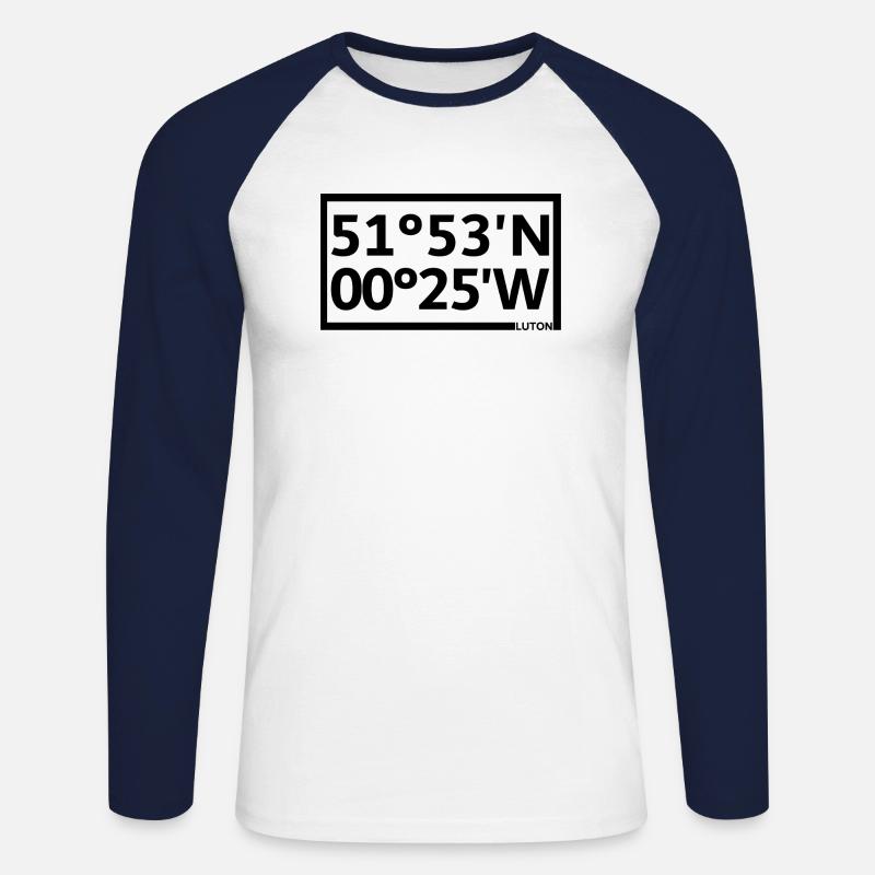 Luton Coordinates - Unisex Long Sleeve Baseball T-Shirt - white/navy