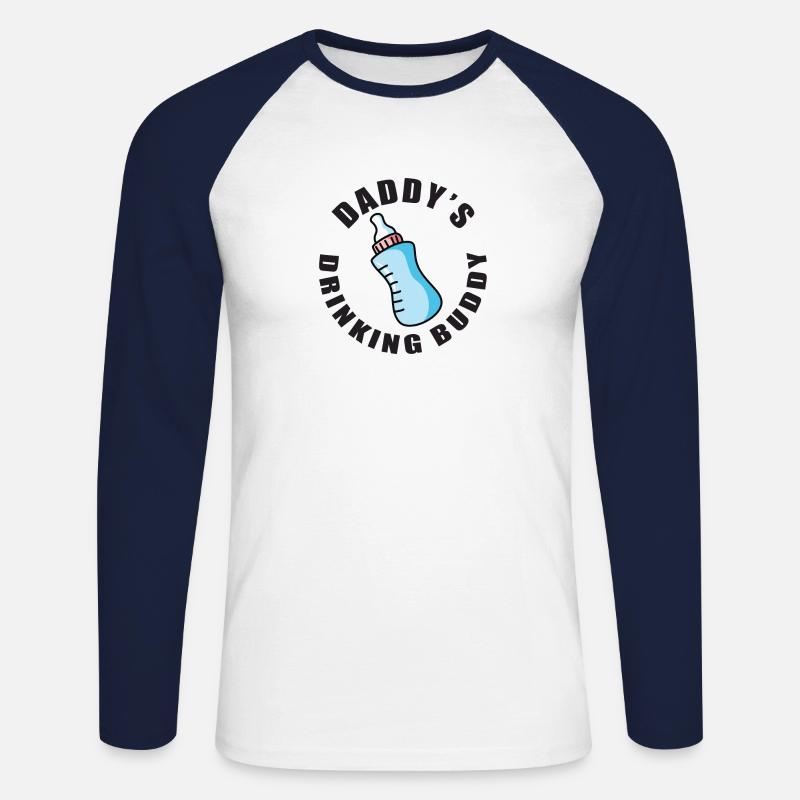 Daddy´s drinking buddy - Unisex Baseballshirt langarm - Weiß/Navy