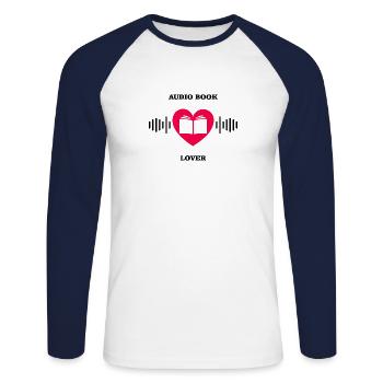 Audiobook Lover Audiobook Lovers Radio Plays - Unisex Long Sleeve Baseball T-Shirt - white/navy - Front - Nik (191cm)