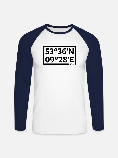 Stade coordinates - Unisex Long Sleeve Baseball T-Shirt - white/navy