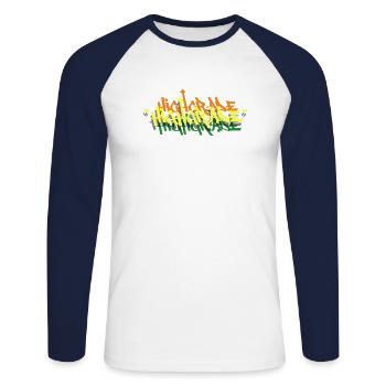 Highgrade - Unisex Baseballshirt langarm - Weiß/Navy - Vorne - Nik (191cm)
