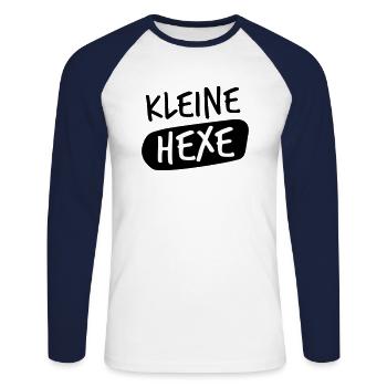 kleine hexe - Unisex Baseballshirt langarm - Weiß/Navy - Vorne - Nik (191cm)