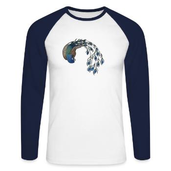 Paon - T-shirt baseball manches longues Homme - blanc/marine - Devant - Nik (191cm)