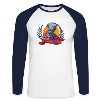 Schuhschnabel Vogel Ornithologe Wald I Geschenk - Unisex Baseballshirt langarm - Weiß/Navy - Vorne - Nik (191cm)