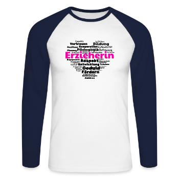 Erzieherin Bildung Erziehung Betreuung - Unisex Baseballshirt langarm - Weiß/Navy - Vorne - Nik (191cm)