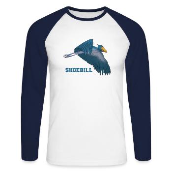 Schuhschnabel Vogel Ornithologe Wald I Geschenk - Unisex Baseballshirt langarm - Weiß/Navy - Vorne - Nik (191cm)