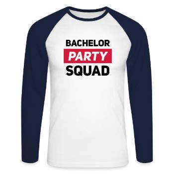 Bachelor party - Unisex Long Sleeve Baseball T-Shirt - white/navy - Front - Nik (191cm)