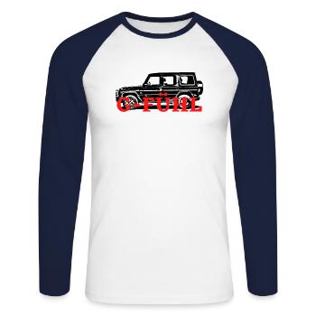 G Klasse / G-Fühl - Unisex Baseballshirt langarm - Weiß/Navy - Vorne - Nik (191cm)