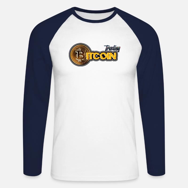 Bitcoin Trading - Unisex Baseballshirt langarm - Weiß/Navy