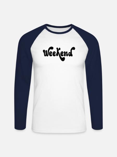Weekend - Unisex Baseballshirt langarm - Weiß/Navy