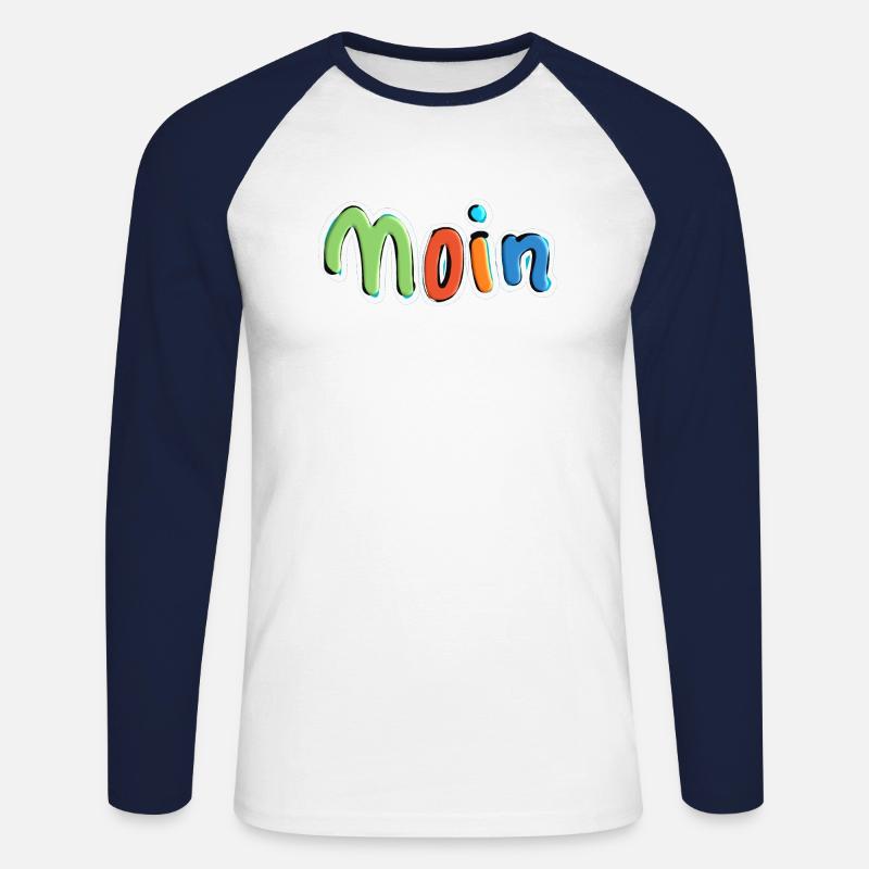 moin 18 2 - Unisex Baseballshirt langarm - Weiß/Navy