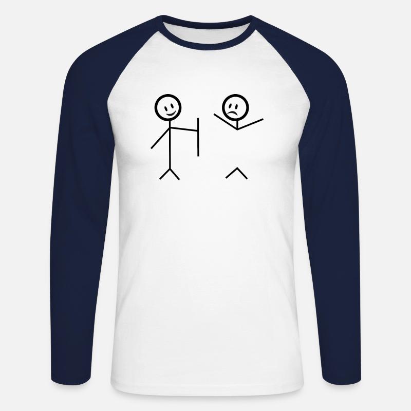 Ich decke Sie - Unisex Baseballshirt langarm - Weiß/Navy