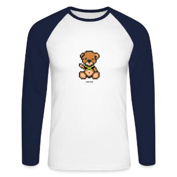 Pixel Bear Jamaica - Unisex Long Sleeve Baseball T-Shirt - white/navy - Front - Nik (191cm)
