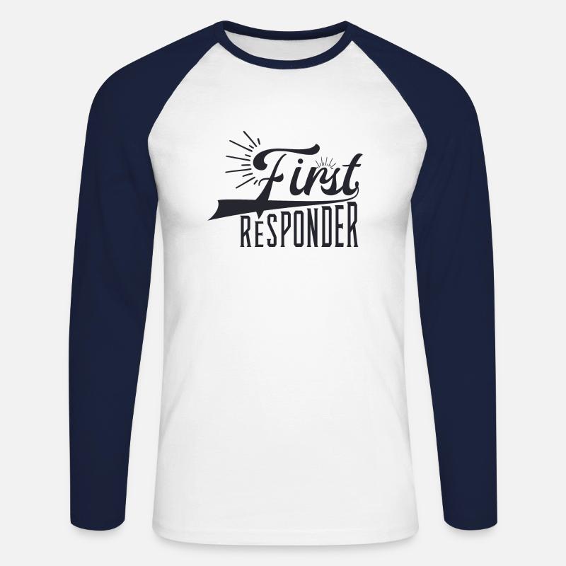 First Responder - Unisex Baseballshirt langarm - Weiß/Navy
