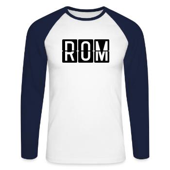 Rome Airport Sign - Unisex Long Sleeve Baseball T-Shirt - white/navy - Front - Nik (191cm)