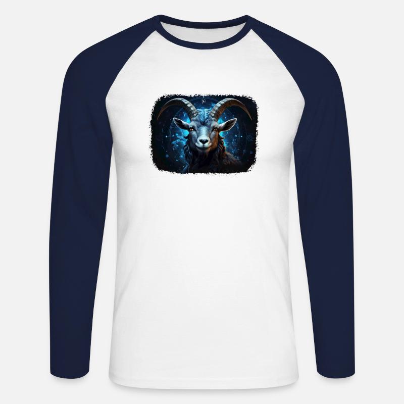 Sternzeichen Steinbock - Unisex Baseballshirt langarm - Weiß/Navy
