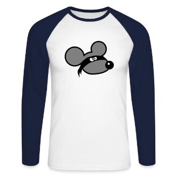 Maus Böse Räuber Ninja Überfall Dieb Tuch Augen - Unisex Baseballshirt langarm - Weiß/Navy - Vorne - Nik (191cm)
