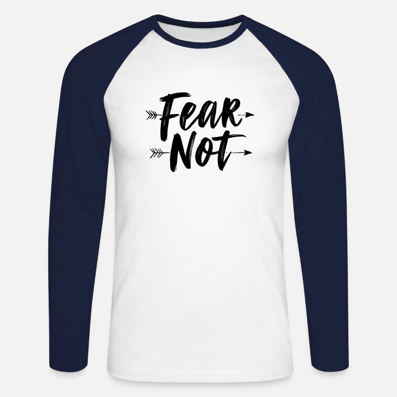 Fürchte dich nicht - Unisex Baseballshirt langarm - Weiß/Navy
