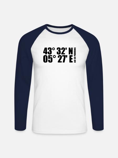 Aix-en-Provence coordinates - Unisex Long Sleeve Baseball T-Shirt - white/navy