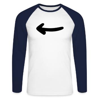 Arrow drawing sketch black - Unisex Long Sleeve Baseball T-Shirt - white/navy - Front - Nik (191cm)