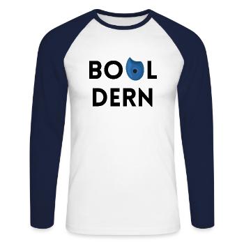 Bouldern - Simples Design mit Bouldergriff - Unisex Baseballshirt langarm - Weiß/Navy - Vorne - Nik (191cm)