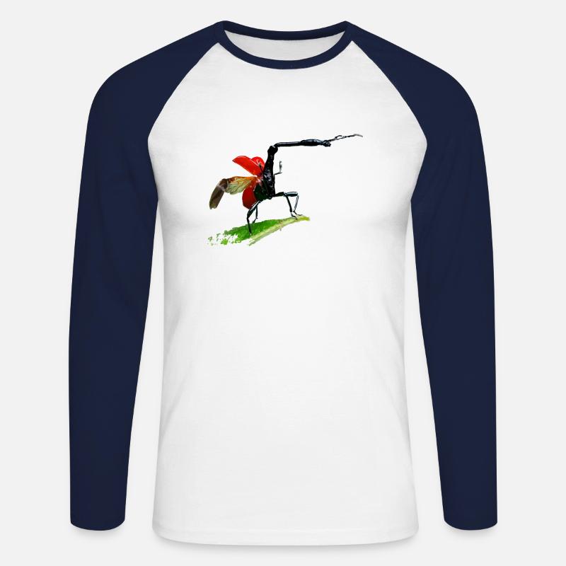 Giraffe weevil Aus Madagaskar - Unisex Baseballshirt langarm - Weiß/Navy