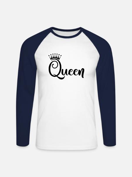 Queen - Unisex Long Sleeve Baseball T-Shirt - white/navy