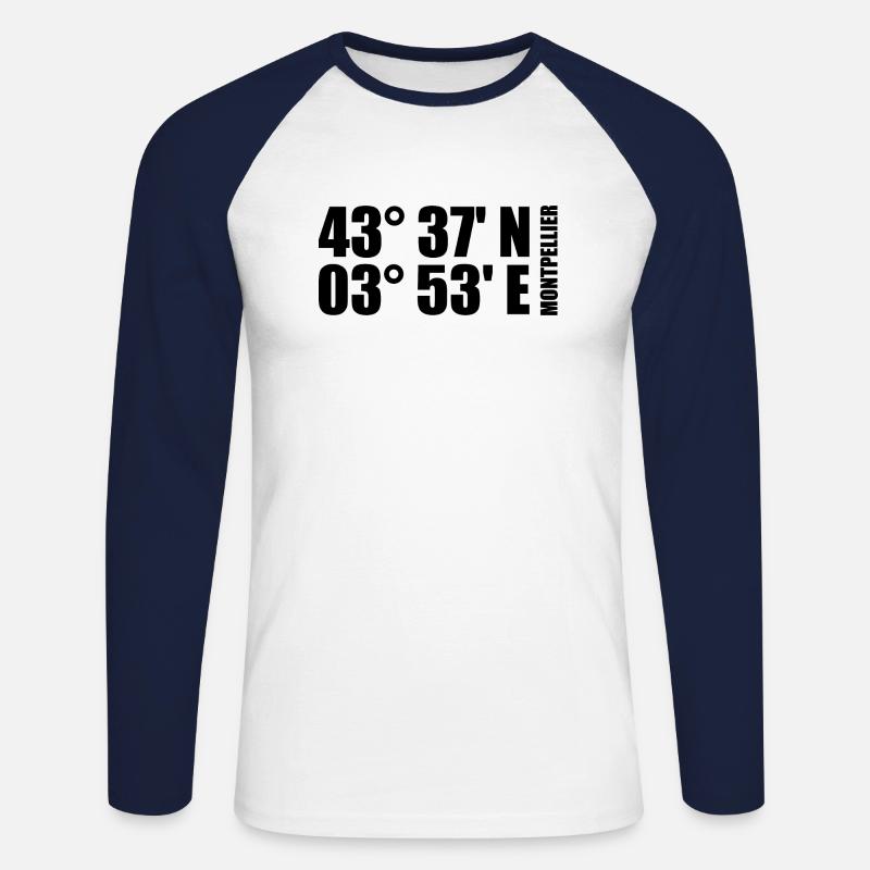 Coordinate di Montpellier - Maglia da baseball a manica lunga da uomo - bianco/navy