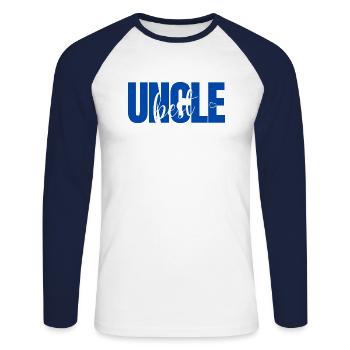 Best Uncle Best Uncle Gift Idea - Unisex Long Sleeve Baseball T-Shirt - white/navy - Front - Nik (191cm)