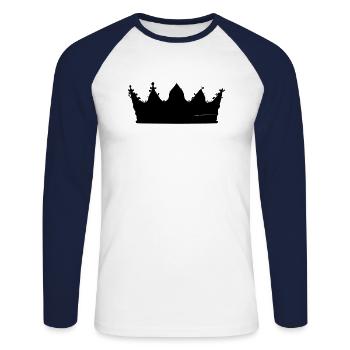 Crown Symbol King and Queen Love Vector 8 - Unisex Long Sleeve Baseball T-Shirt - white/navy - Front - Nik (191cm)