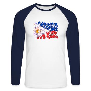 Philippines drapeau philippin fierté je cadeau - T-shirt baseball manches longues Homme - blanc/marine - Devant - Nik (191cm)