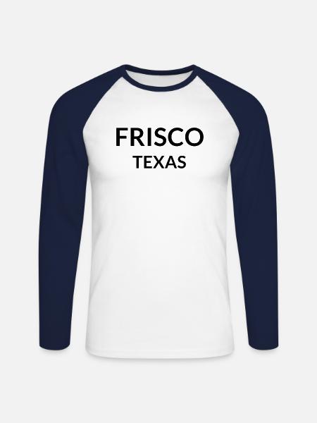 Frisco Texas USA - Unisex Baseballshirt langarm - Weiß/Navy