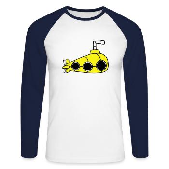 U-Boot Unterseeboot Tauchgang Tauchboot Kapitän - Unisex Baseballshirt langarm - Weiß/Navy - Vorne - Nik (191cm)