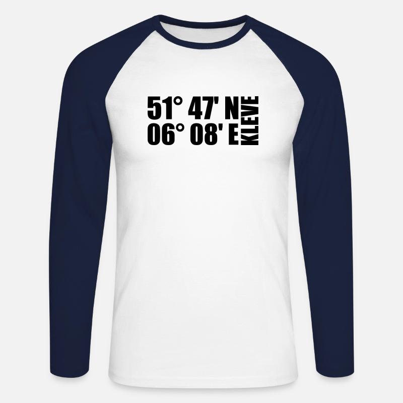 Kleve Coordinates - Unisex Long Sleeve Baseball T-Shirt - white/navy