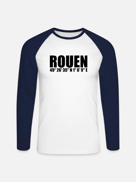 Rouen Coordinates - Unisex Long Sleeve Baseball T-Shirt - white/navy