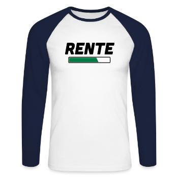 Rente Rentner Rentnerin - Unisex Baseballshirt langarm - Weiß/Navy - Vorne - Nik (191cm)