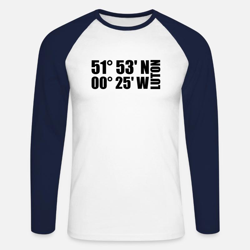 Luton Coordinates - Unisex Long Sleeve Baseball T-Shirt - white/navy