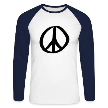 Peace Sign Drawing Peace Sketch black - Unisex Long Sleeve Baseball T-Shirt - white/navy - Front - Nik (191cm)