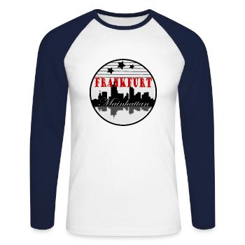 frankfurt - Unisex Baseballshirt langarm - Weiß/Navy - Vorne - Nik (191cm)